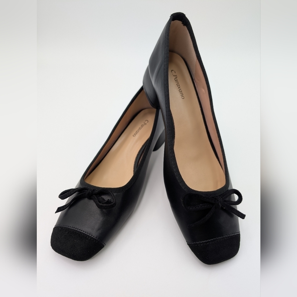 NWOT C. Paravano Toe Bowknot Ballet Flats Size US 8.5 EU 39 - Picture 3 of 16